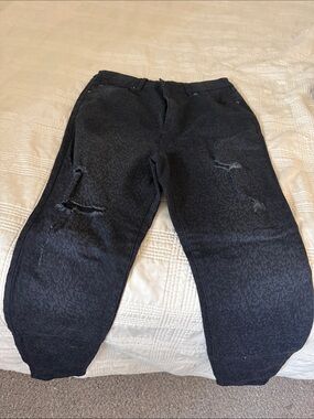 INC International Concepts Black Leopard High-Rise Skinny Jeans